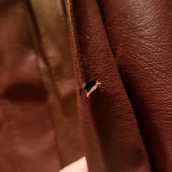 80s Ruffled Leather Jacket - Picture 3 of 3